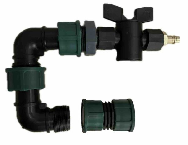 Adapter zu Entwässerung inkl. Hahn (1" auf Pneumatikkupplung DN 7,2) Druckluft
